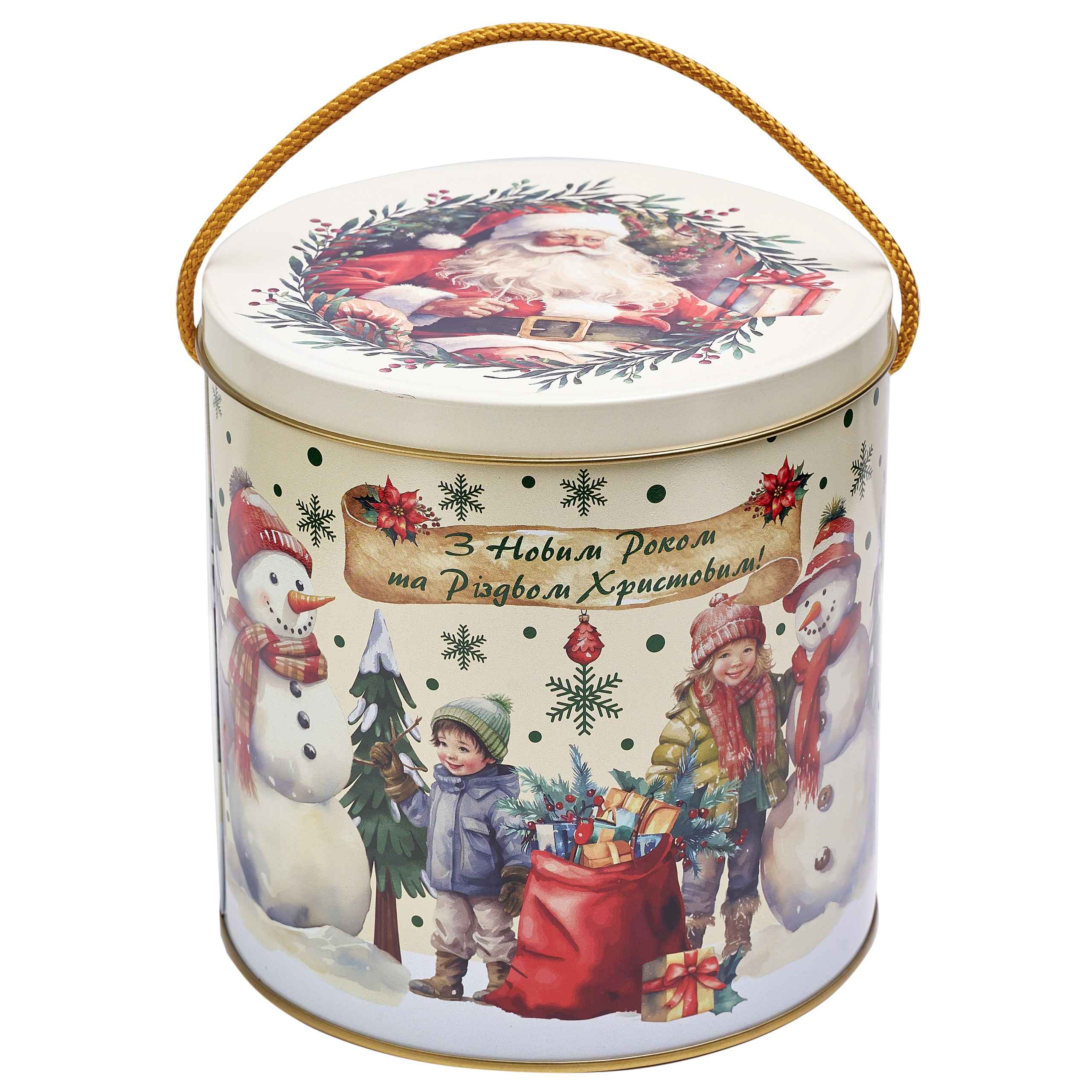 Солодкий новорічний подарунок №34(металева упаковка), СВІТС ПЛЮС, 900 грам.